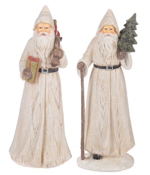 Carved Birch Santa Figurines Graeleyandco
