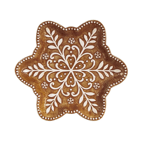 Baking Spirits Bright Gingerbread Snowflake Plate