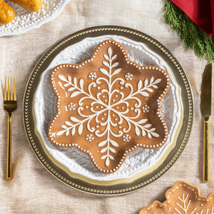 Baking Spirits Bright Gingerbread Snowflake Plate