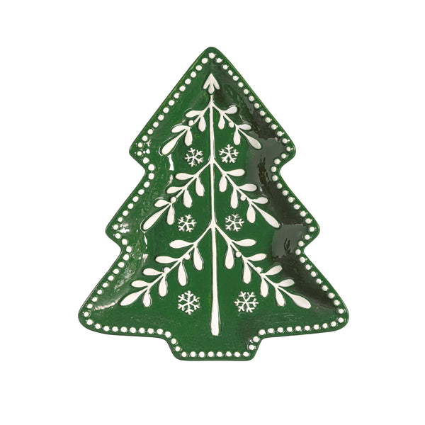 Shades of Green Plate Tree Shaped Salad Plate