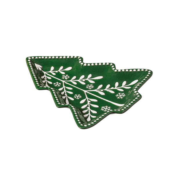 Shades of Green Plate Tree Shaped Salad Plate