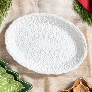 Embossed Snowflake Serving Platter