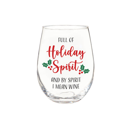 Christmas Vacation Wine Glass Stemless Glass, Holiday Spirit