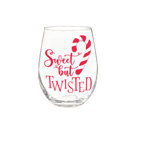 Baking Spirits Bright Wine Glass Stemless Glass, Sweet But Twisted