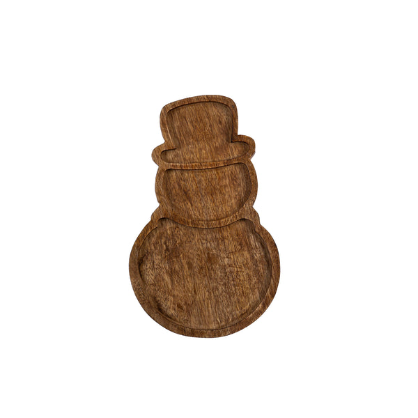 Woodland Storybook Wood Snowman Divided Server
