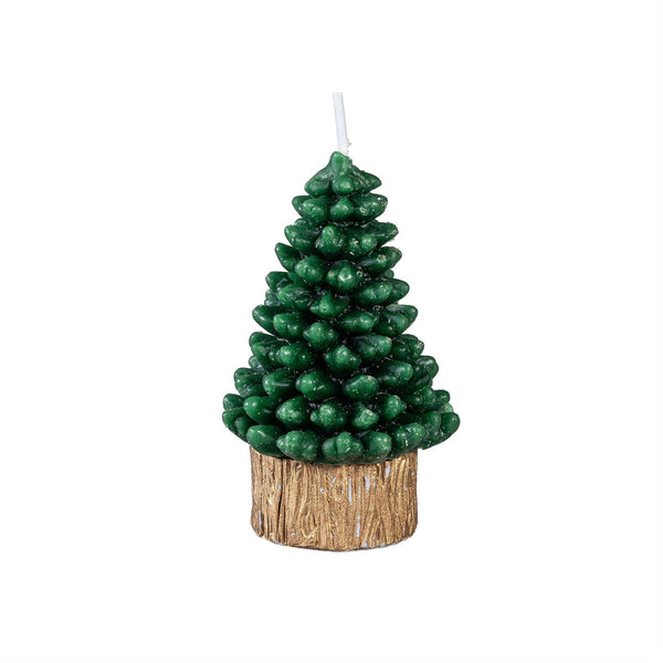 Shades of Green Candle, Tree Shaped Wax Candle, Set of 4