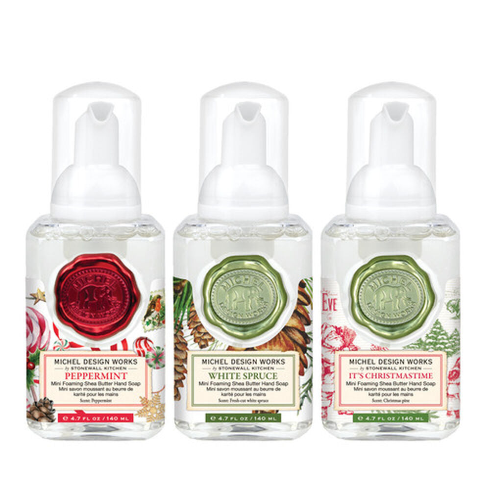 Mini Foaming Hand Soap Set: Peppermint, White Spruce & It's Christmastime