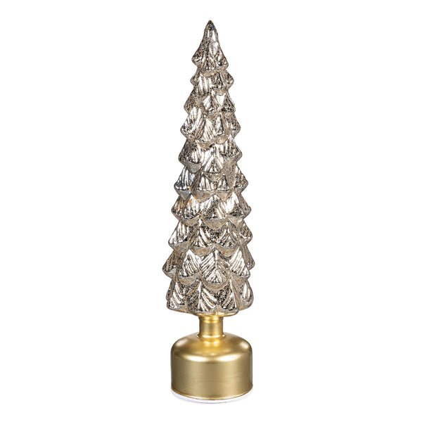 Shades of Green LED Metallic Rotating Tree