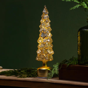 Shades of Green LED Metallic Rotating Tree