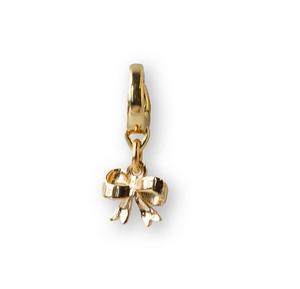 Bow Charm, Gold, Charm Bar | Charm Necklace or Bracelet