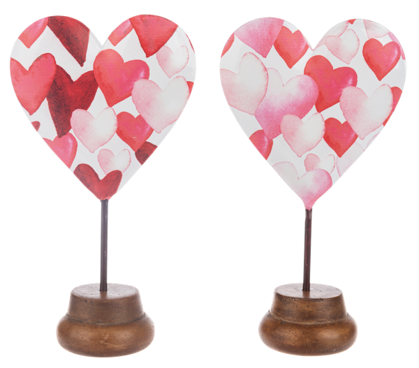 Watercolor Hearts on Stand