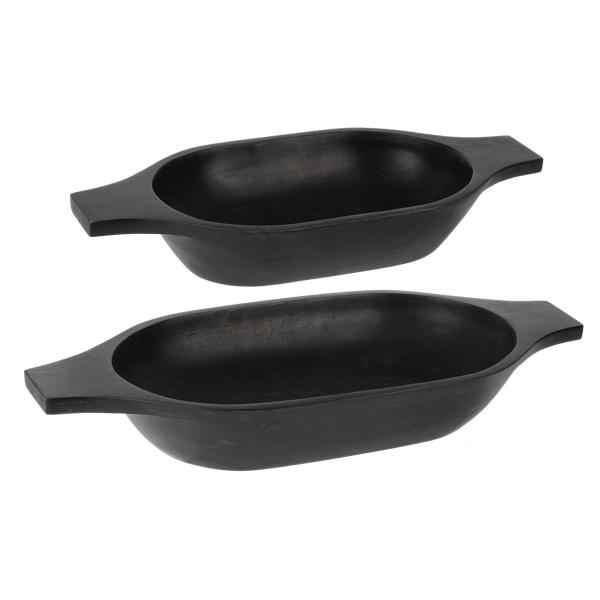 Black Dough Bowl with Handles