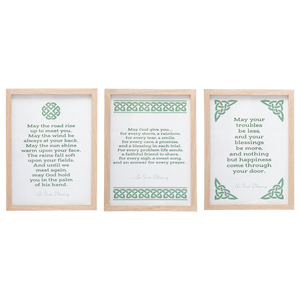 Framed Irish Blessing Wall Decor