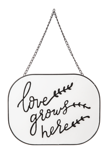 Embossed Love Grows Here Sign