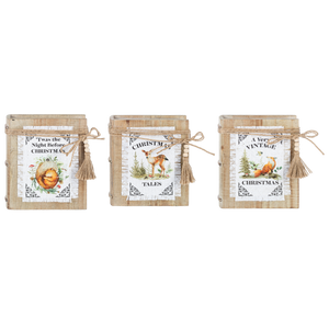 Wooden Christmas Book Figurines with Woodland Animals