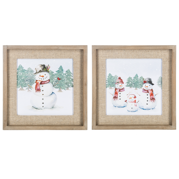 Snowman Wall Decor with Linen Matte