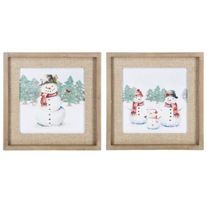Snowman Wall Decor with Linen Matte