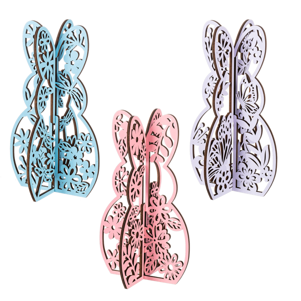 Laser Cut Bunny Figurines