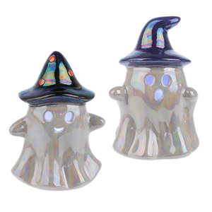 Iridescent Light Up Ghost Figurines