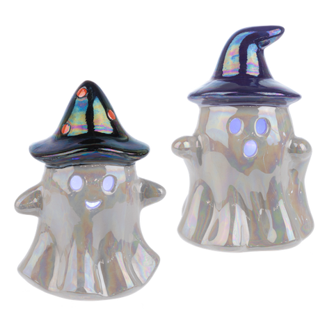 Iridescent Light Up Ghost Figurines