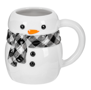 Holiday Plaid Snowman Mug