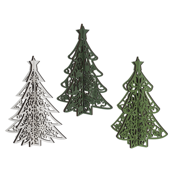 Lasercut Christmas Tree Figurines