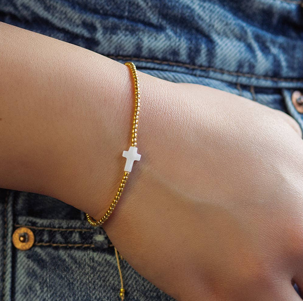 Intentions Cord Bracelet-Cross