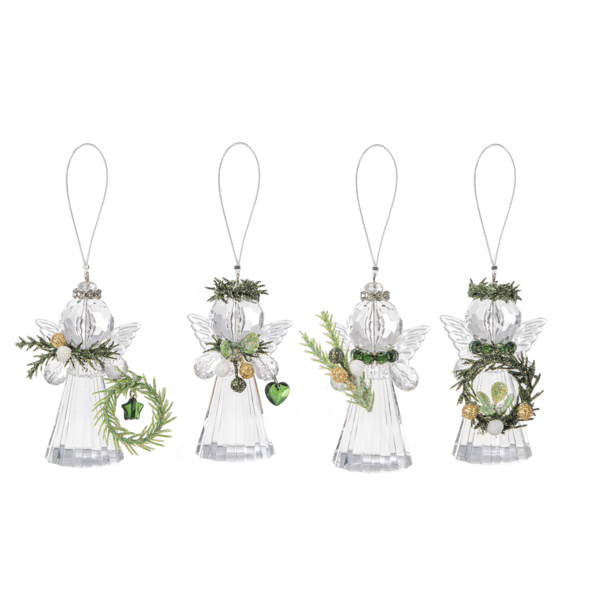 Teeny Mistletoe Angel Ornaments