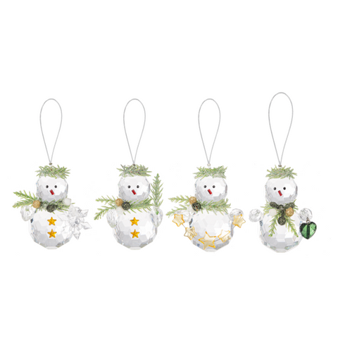 Teeny Mistletoe Snowmen Ornaments