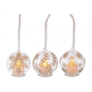LED Gold Leaf Ball Ornaments