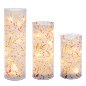 LED Light Up Bountiful Harvest Pillar Set