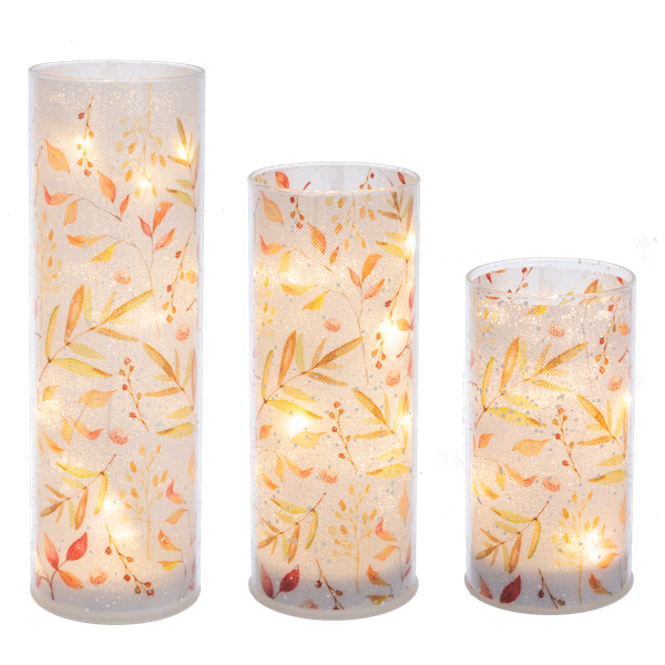 LED Light Up Bountiful Harvest Pillar Set
