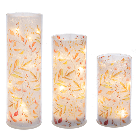 LED Light Up Bountiful Harvest Pillar Set