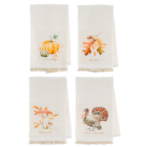 Embroidered Bountiful Tea Towels
