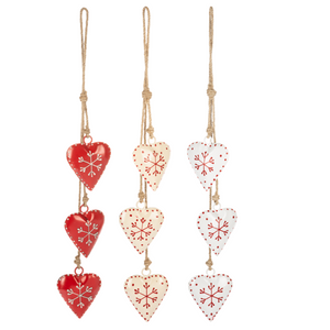 Hammered Heart Ornaments