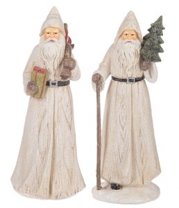 Carved Birch Santa Figurines