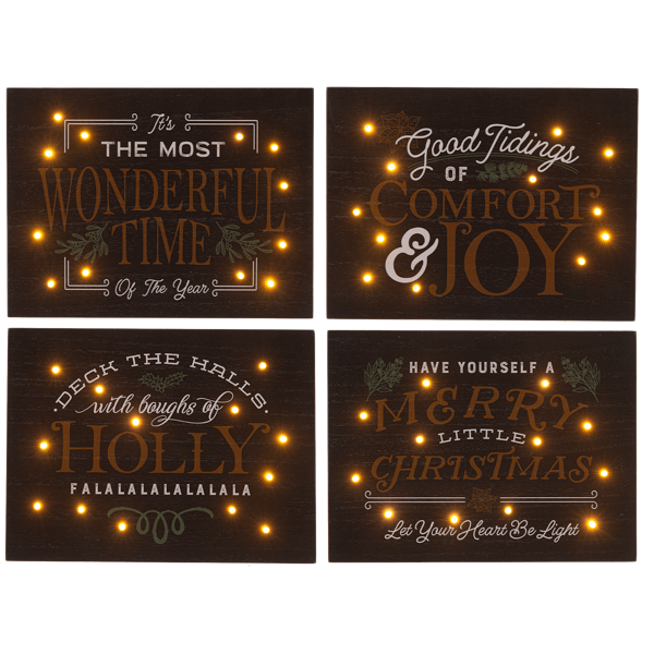 LED Light Up Holiday Message Art Blocks