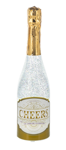 LED Light Up Shimmer Champagne Bottle Figurine - Cheers