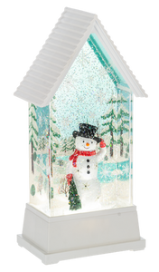 LED Light Up Shimmer Retro Snowman Figurine