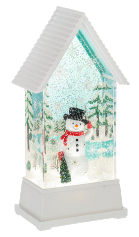 LED Light Up Shimmer Retro Snowman Figurine