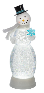LED Light Up Shimmer Snowman Figurine