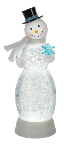 LED Light Up Shimmer Snowman Figurine