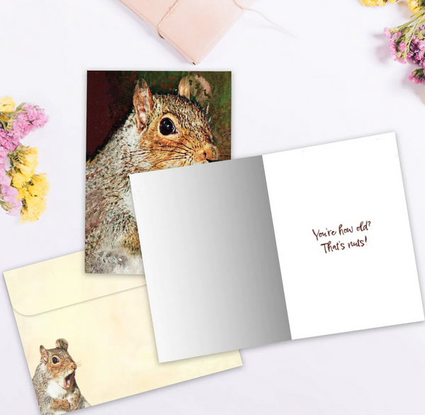 Nuts Squirrel Birthday Card