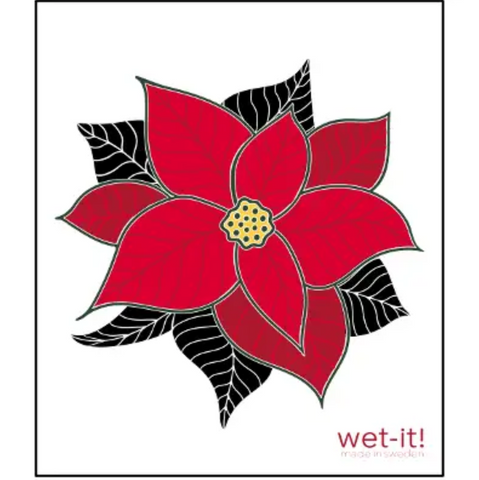 Wet It Blooming Poinsettia Swedish Cloth