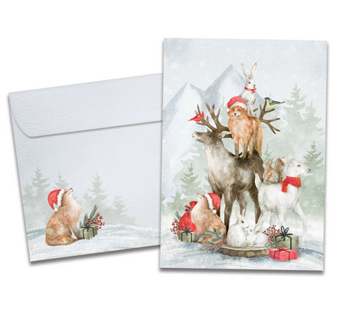 Piled Wild Watercolor Holiday Card