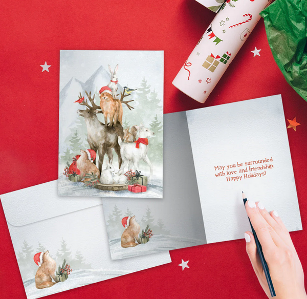 Piled Wild Watercolor Holiday Card