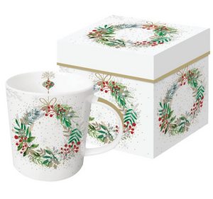 Festive Wreath gift-boxed mug