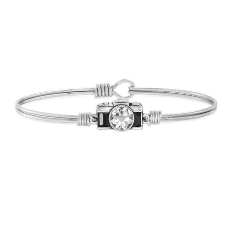 Luca and Danni Camera Bangle Bracelet in Black