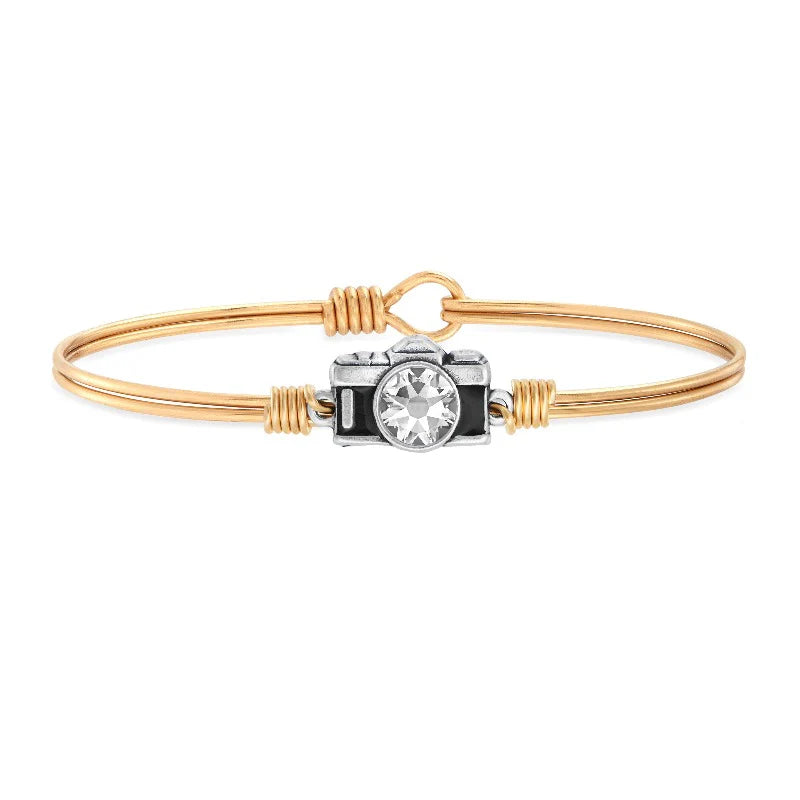 Luca and Danni Camera Bangle Bracelet in Black