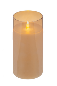 Flameless LED Candle in Gold Glass